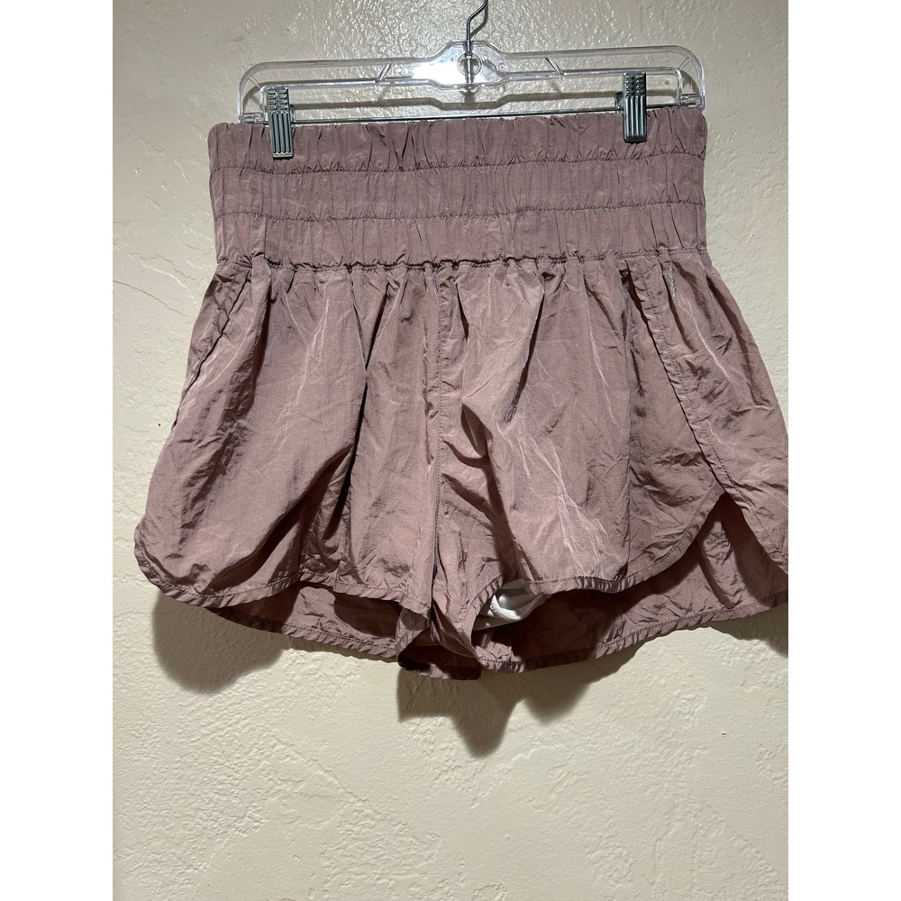 FP Movement The Way Home‎ Mauve Purple Smocked High Rise Running Shorts Large